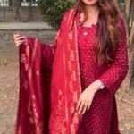 Maroon Jacquard 3 Pc (Unstitiched)